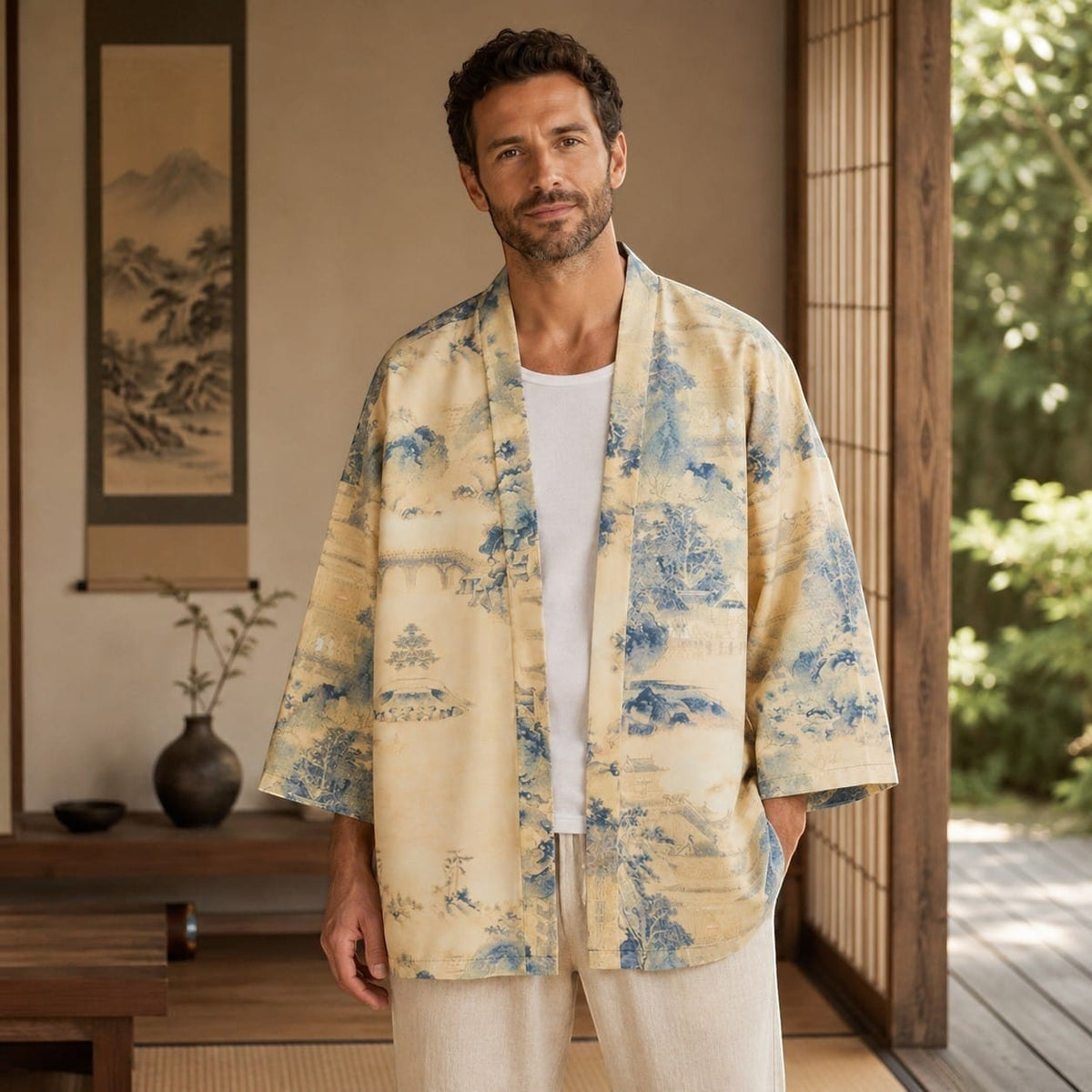 La Boutique Kimono Veste Kimono Japonais Paysage Haori