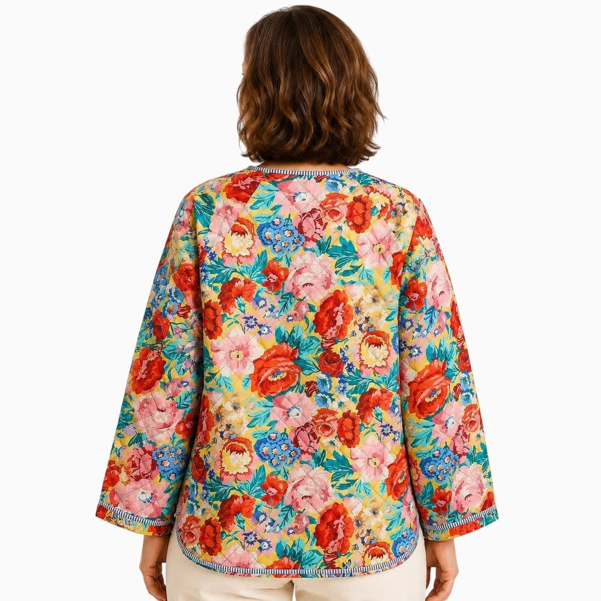 La Boutique Kimono Veste Matelassée Fleurie Femme
