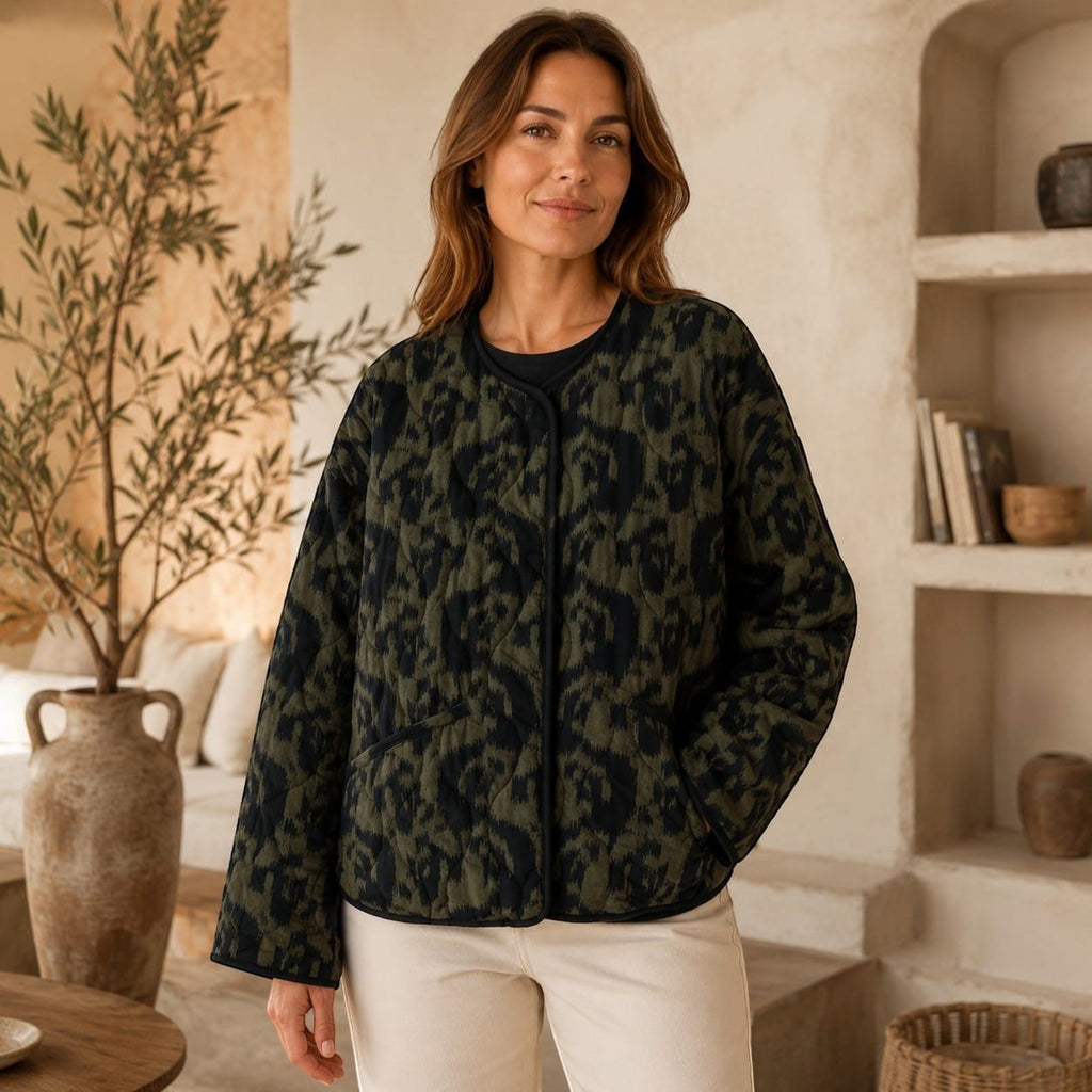 La Boutique Kimono Veste Matelassée Vert Kaki