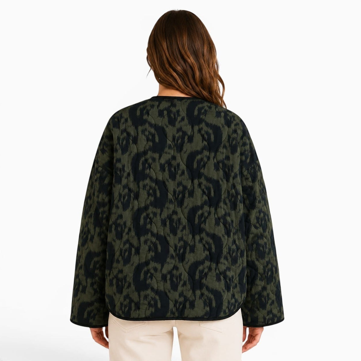 La Boutique Kimono Veste Matelassée Vert Kaki