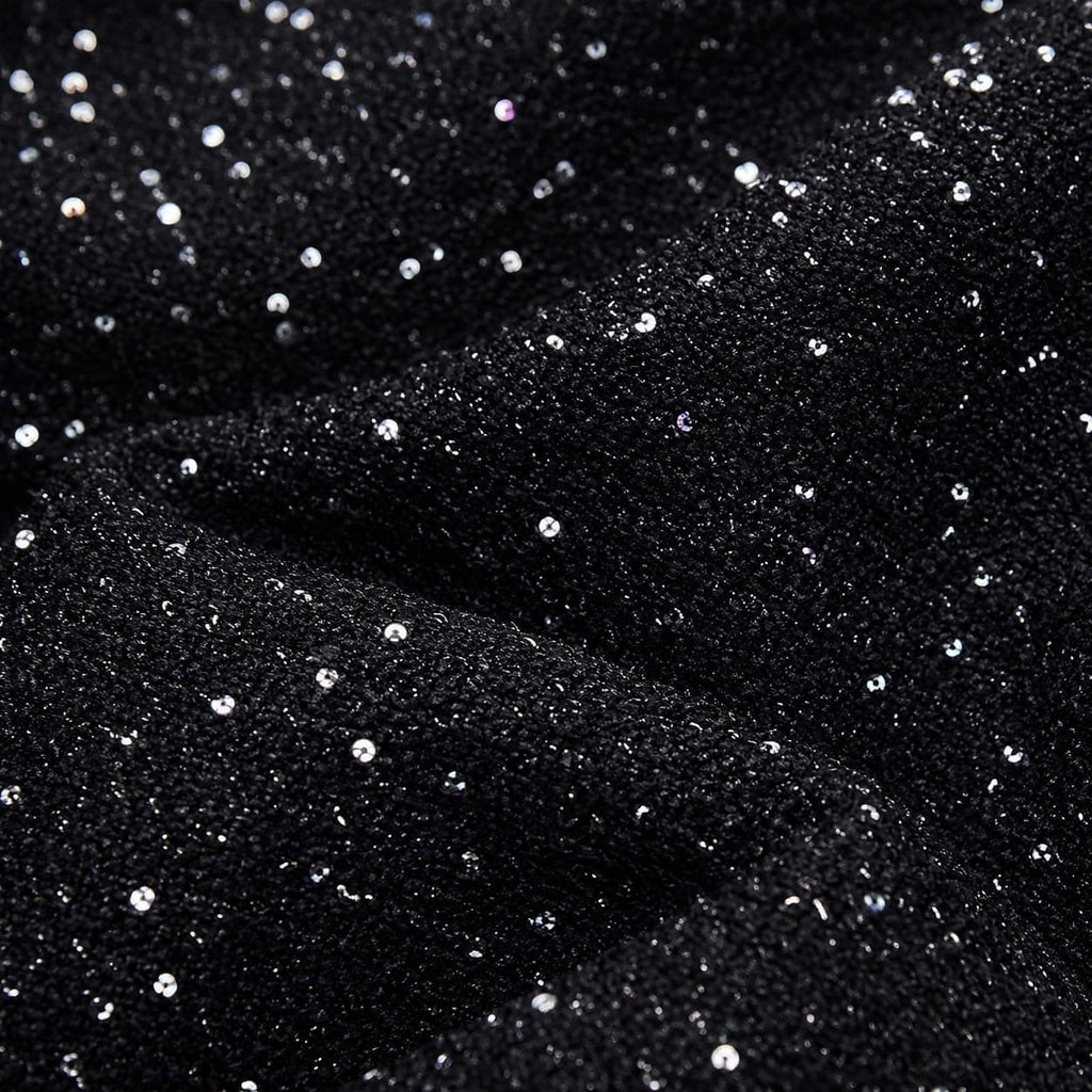 La Boutique Kimono Veste Noire Femme à Paillettes