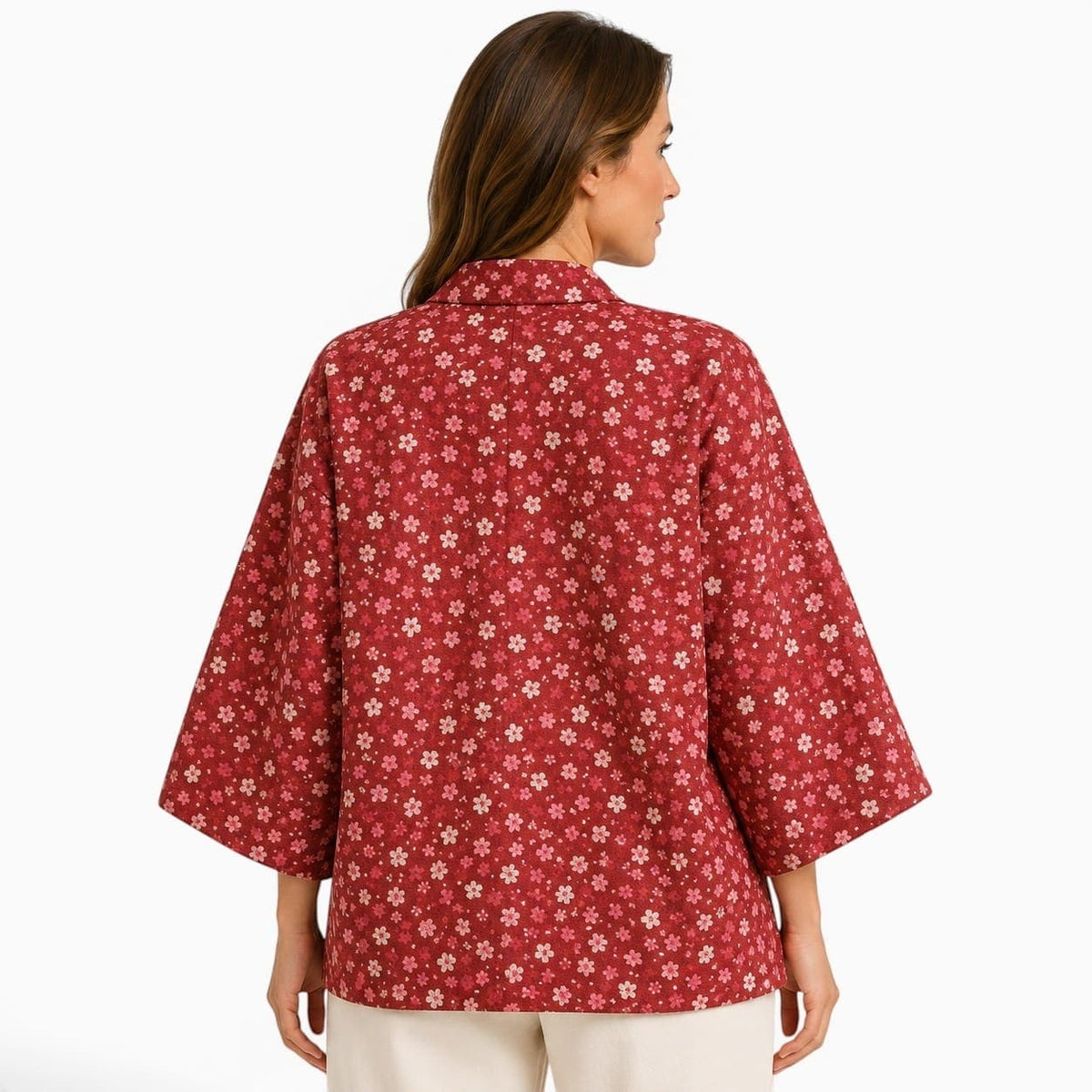 La Boutique Kimono Veste Rouge Matelassée