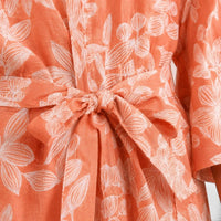 La Boutique Kimono Vêtement Kimono Femme Orange Fleuri