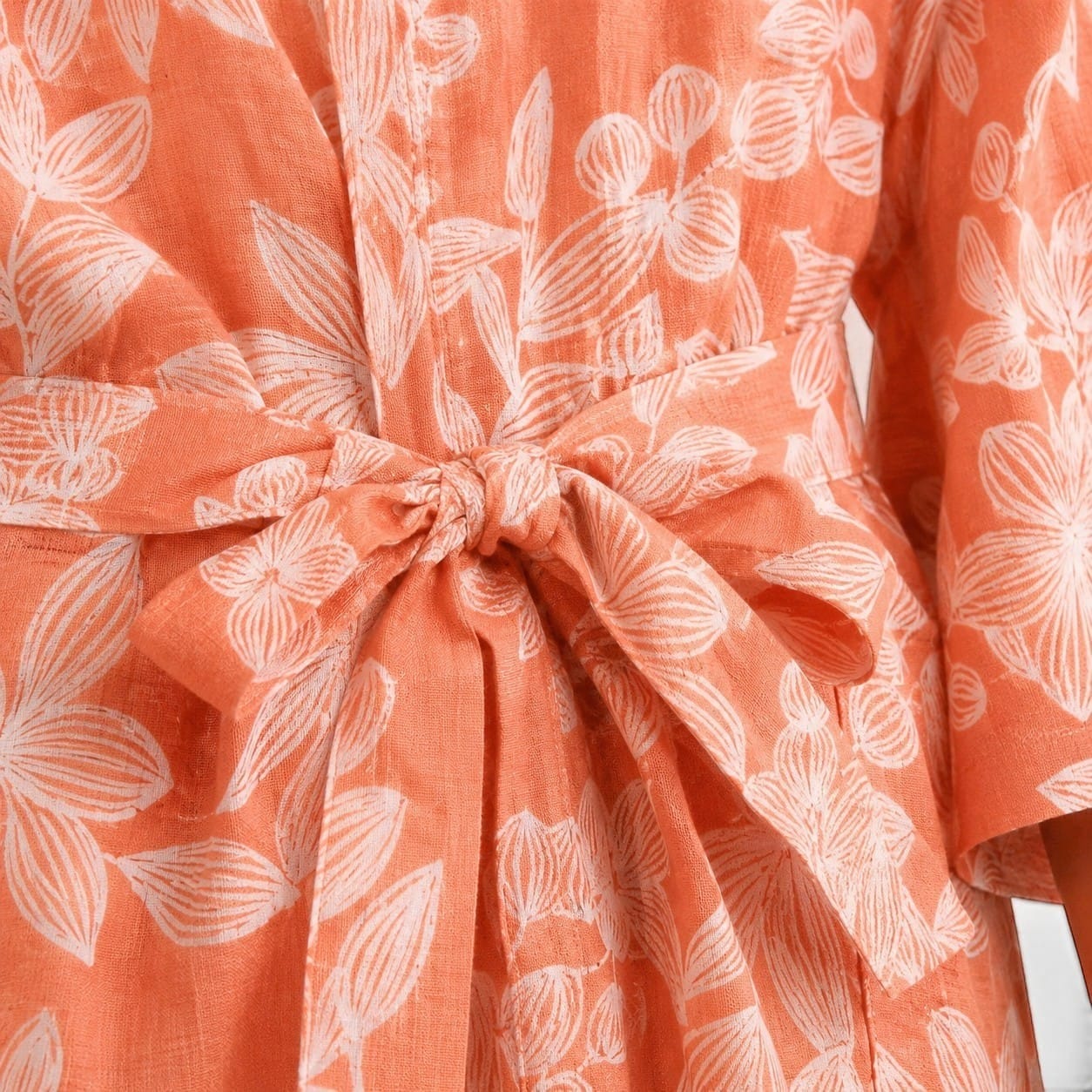 La Boutique Kimono Vêtement Kimono Femme Orange Fleuri