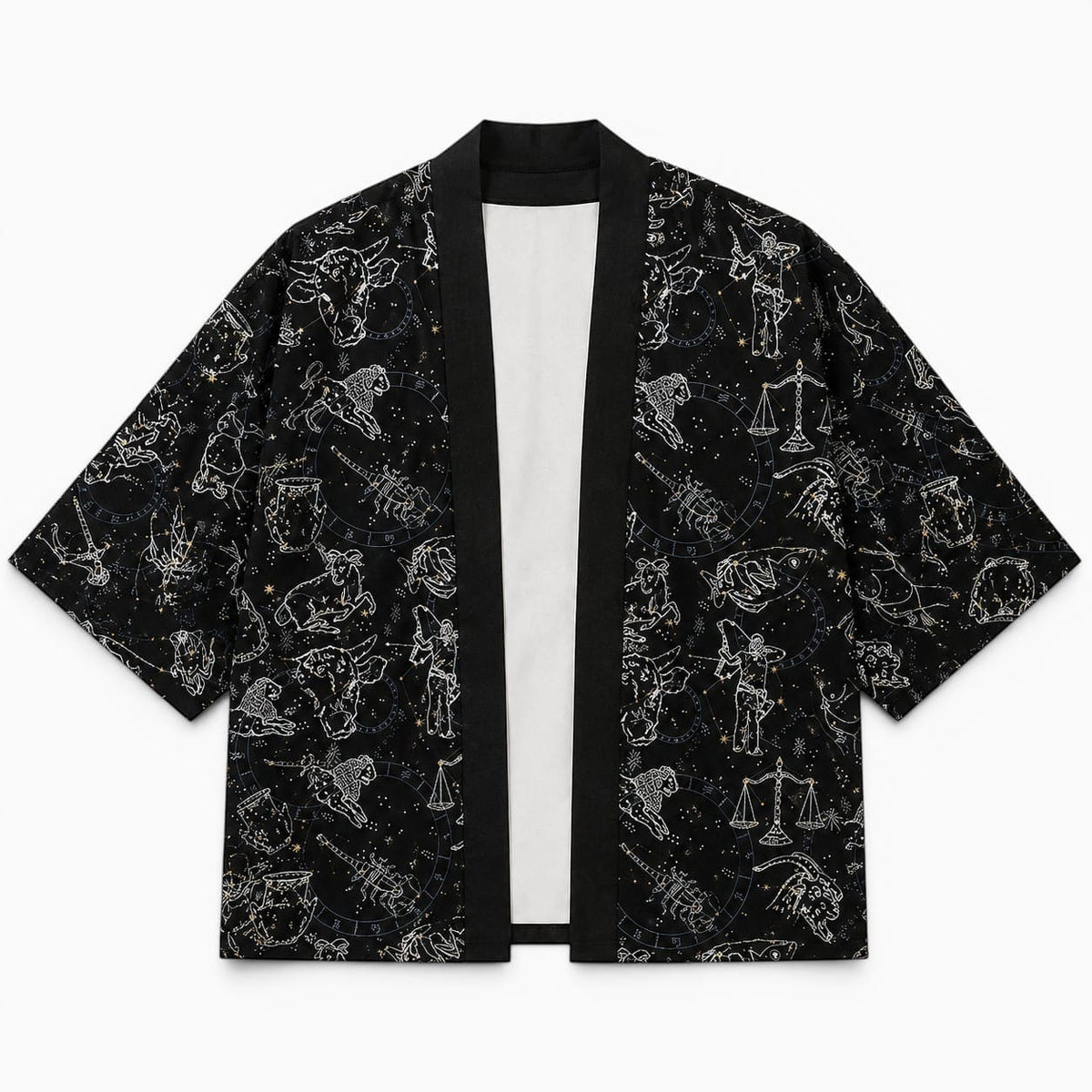 La Boutique Kimono Vêtements Kimono Noir Et Blanc Motif Constellation