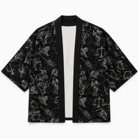 La Boutique Kimono Vêtements Kimono Noir Et Blanc Motif Constellation