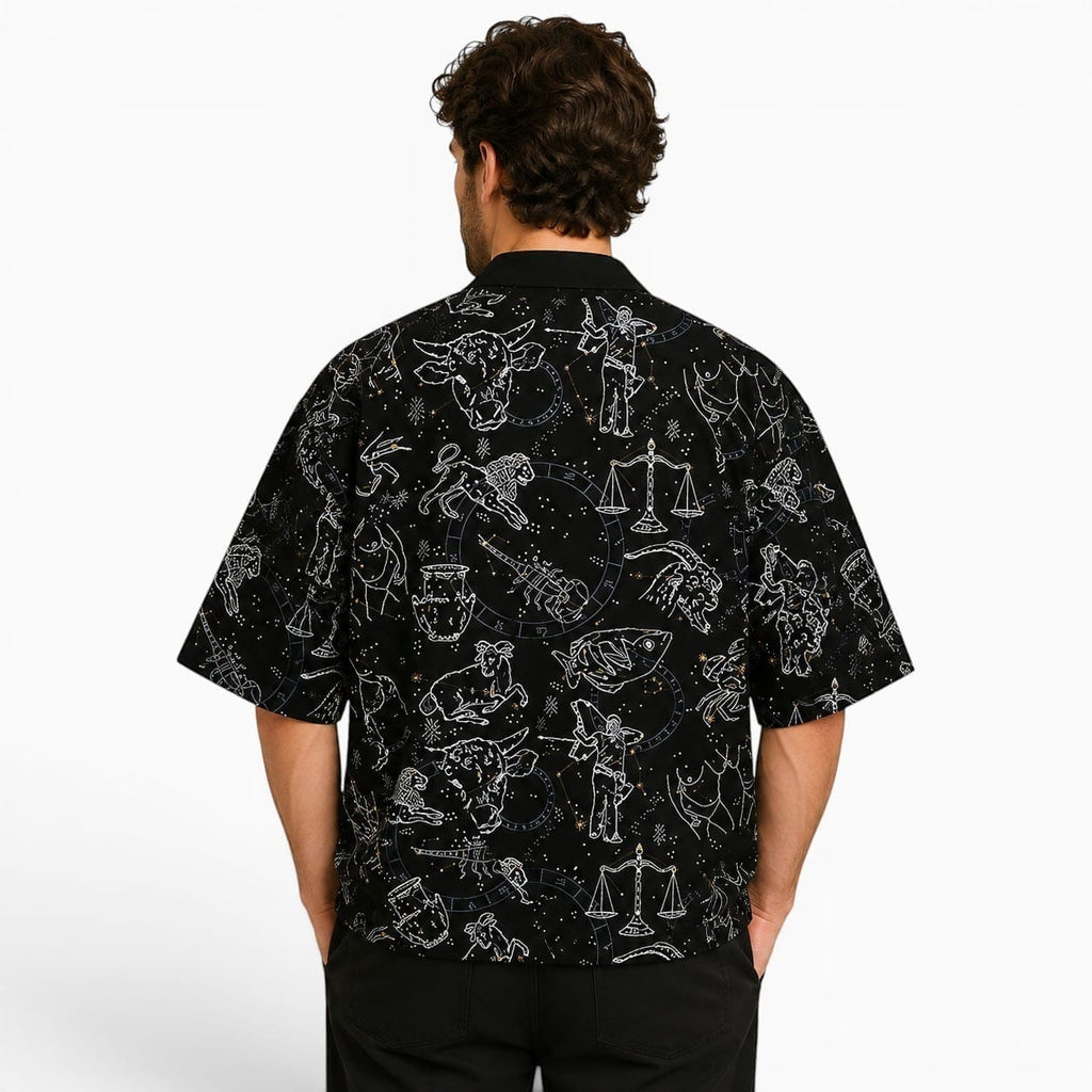 La Boutique Kimono Vêtements Kimono Noir Et Blanc Motif Constellation