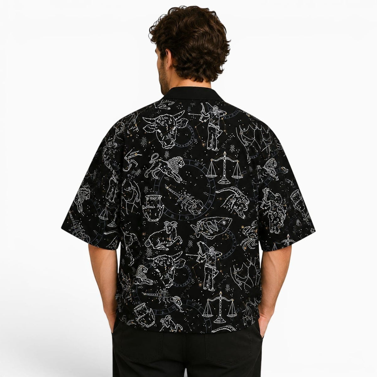 La Boutique Kimono Vêtements Kimono Noir Et Blanc Motif Constellation
