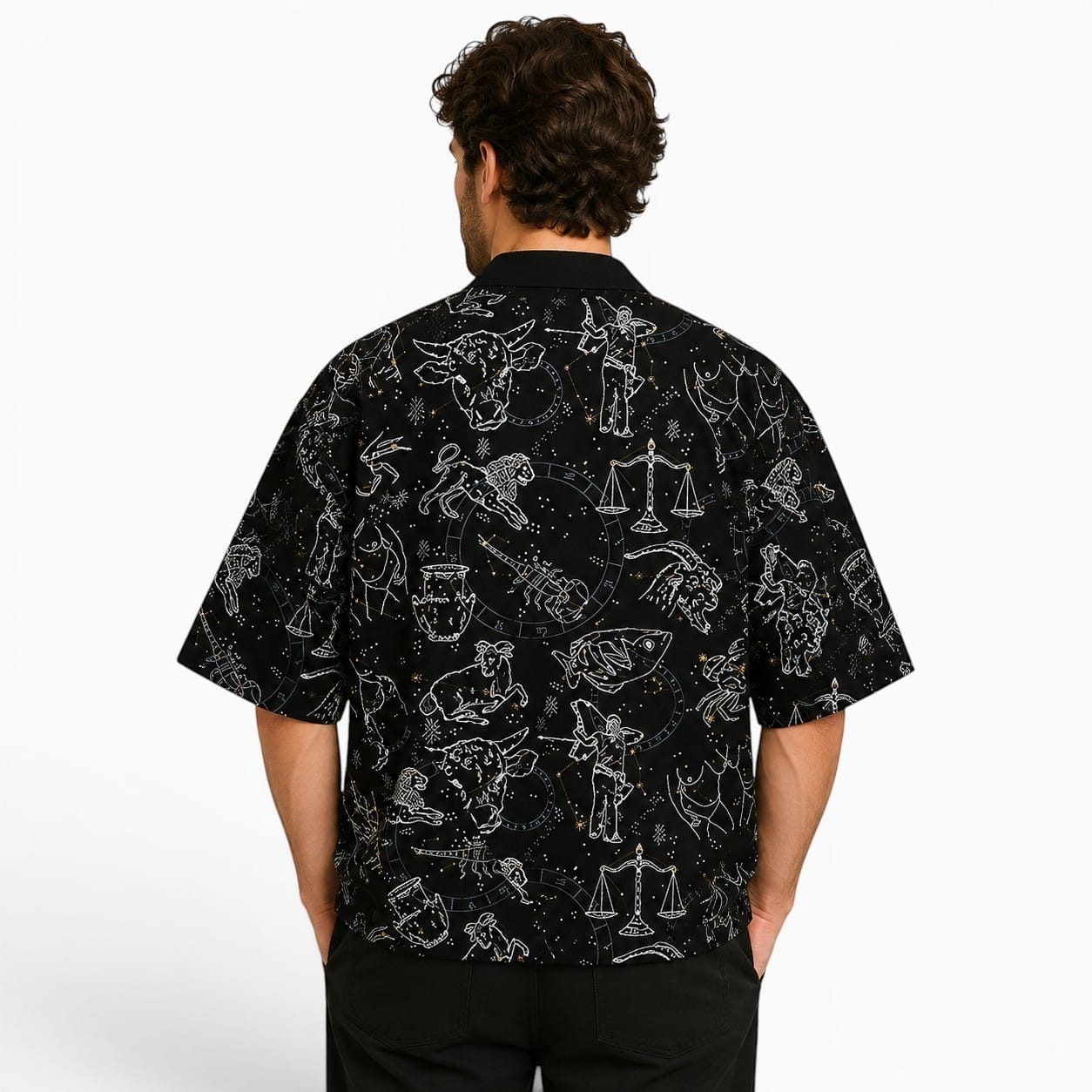 La Boutique Kimono Vêtements Kimono Noir Et Blanc Motif Constellation